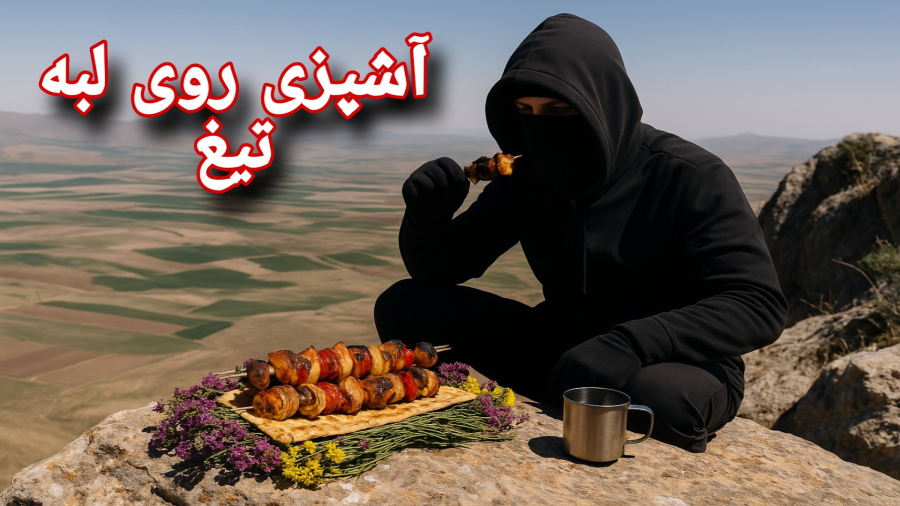 کباب چند لایه روی تیغه کوهستان / آشپزی با مرغ در طبیعت