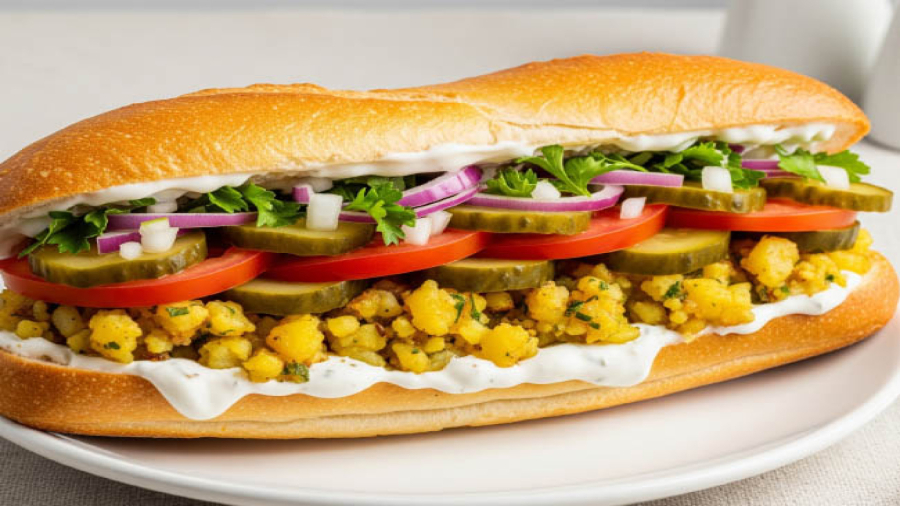 طرز تهیه ساندویچ کوکو سیب زمینی (خانگی با سالاد دست‌ساز) - مجله تجربه نت