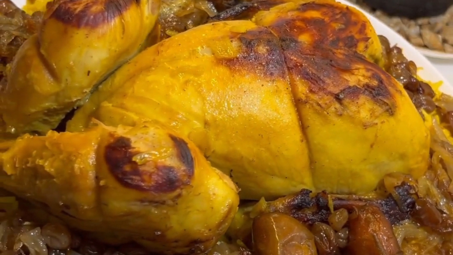 آموزش رشته پلو با مرغ/غذای سنتی ایران/طرز تهیه رشته پلو با مرغ مرحله به مرحله