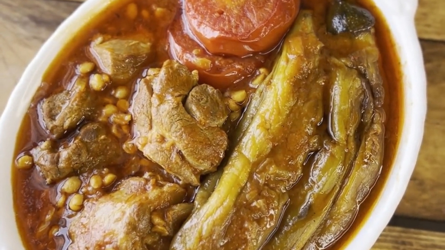 آموزش خورشت بادمجان با گوشت گوسفندی/لعاب دار و حرفه ای بپز